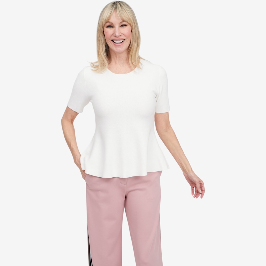 Image 122805_IVR.jpg, Product 122-805 / Price $89.88, Brian Bailey Knit Peplum Top from Brian Bailey on TSC.ca's Fashion department