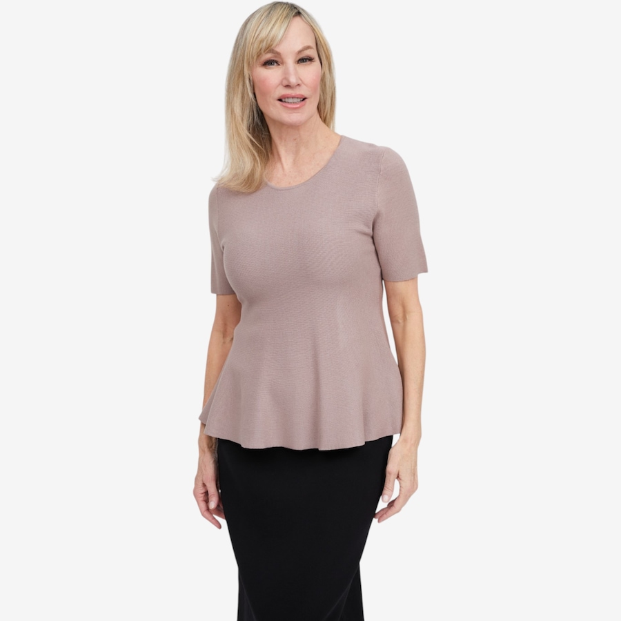 Image 122805_TPE.jpg, Product 122-805 / Price $89.88, Brian Bailey Knit Peplum Top from Brian Bailey on TSC.ca's Fashion department