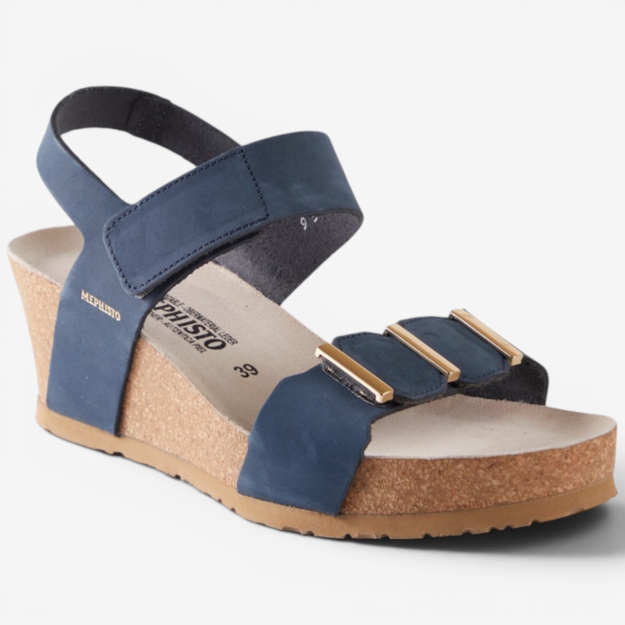 Image 122816_NVY.jpg, Product 122-816 / Price $199.88, Mephisto Leonore Wedge Sandal from Mephisto on TSC.ca's Shoes department