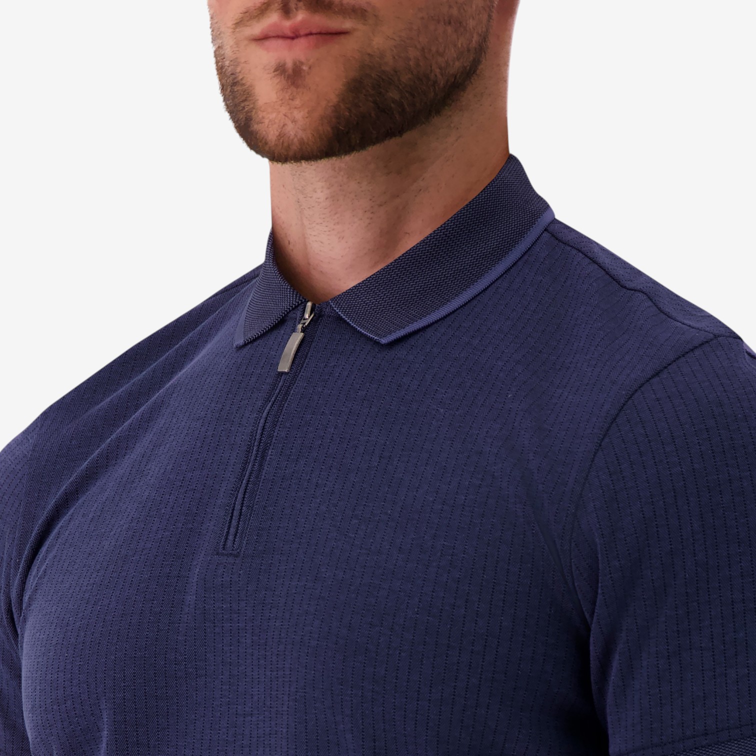Report Men's Half Zipped Jacquard Knit Polo Shirt - TSC.ca