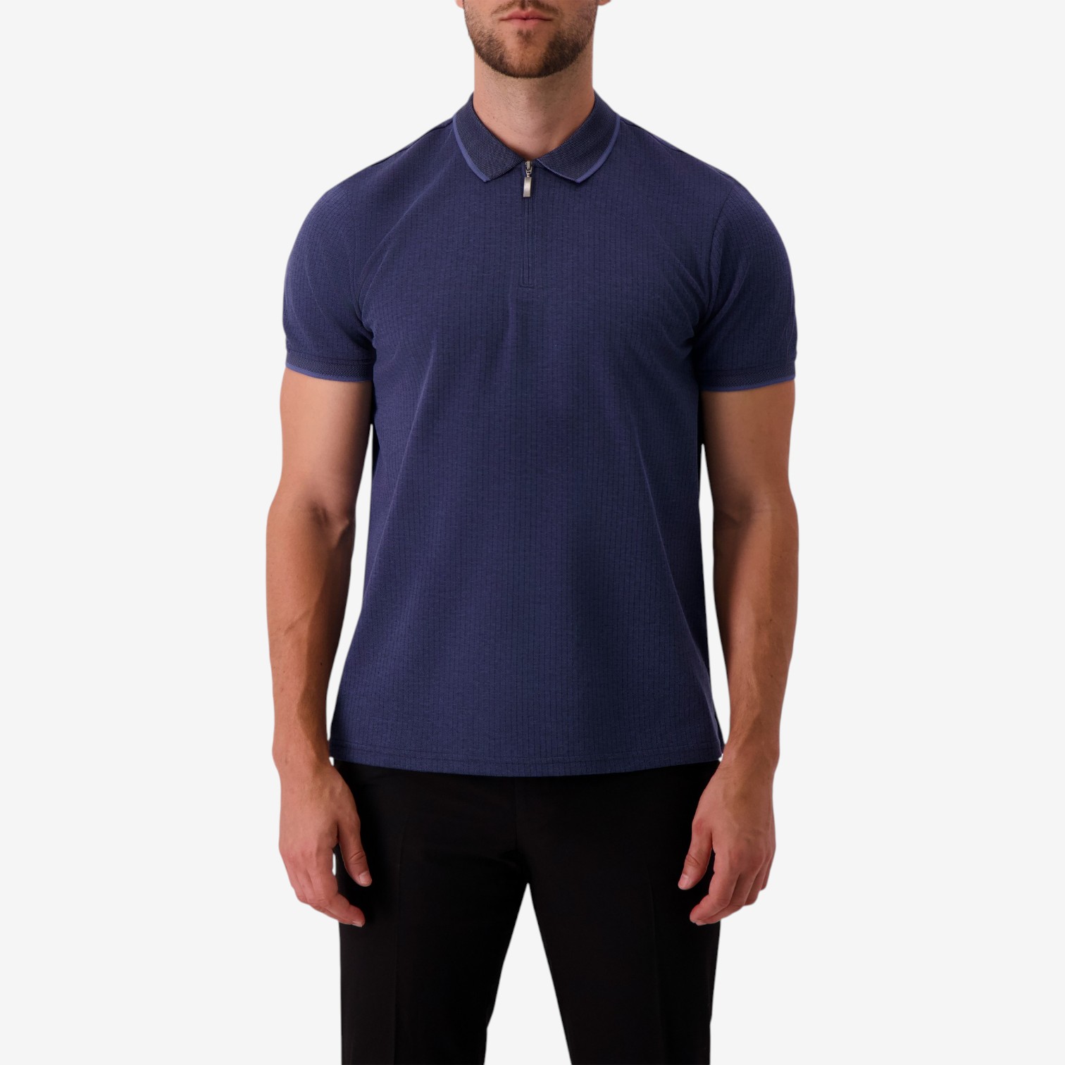 Report Men's Half Zipped Jacquard Knit Polo Shirt - TSC.ca