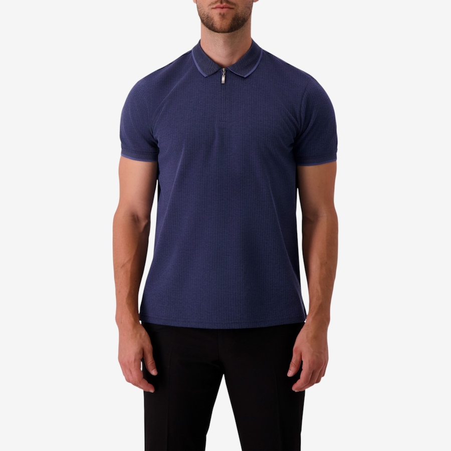 Image 122835_NVY.jpg, Product 122-835 / Price $34.88, Report Men's Half Zipped Jacquard Knit Polo Shirt from Report on TSC.ca's Fashion department