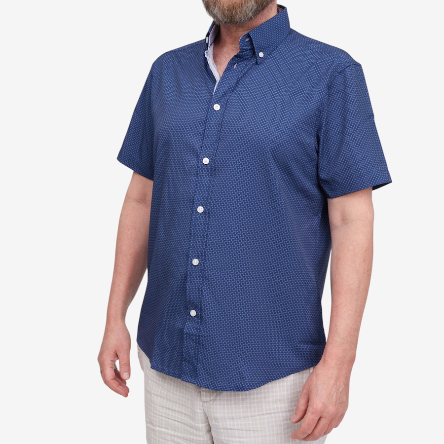 Image 122837_NVY.jpg, Product 122-837 / Price $49.00, Report Men's Four Way Stretch Geo Print Woven Sport Shirt from Report on TSC.ca's Fashion department