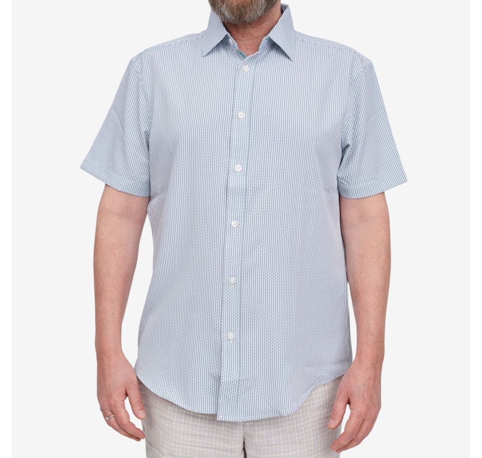 Image 122837_SAG.jpg, Product 122-837 / Price $49.00, Report Men's Four Way Stretch Geo Print Woven Sport Shirt from Report on TSC.ca's Fashion department