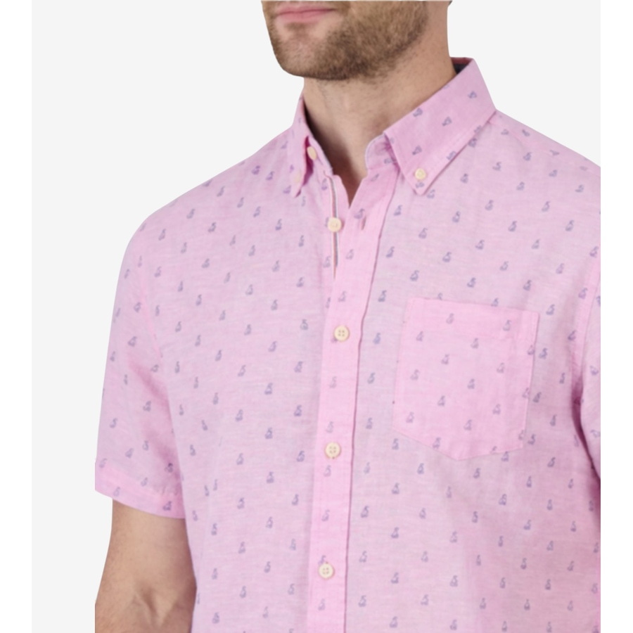 Image 122838_PNK.jpg, Product 122-838 / Price $19.88, Report Men's Boat Print Woven Sport Shirt with Button Down Collar from Report on TSC.ca's Fashion department