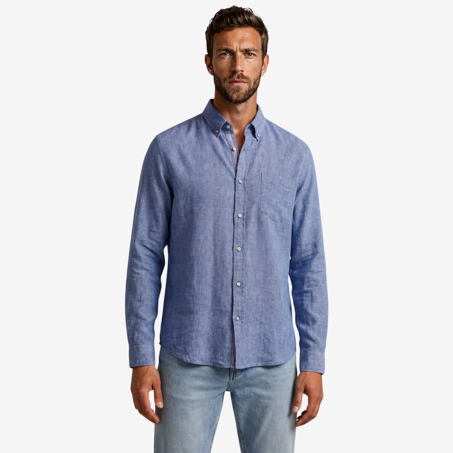 Image 122841_CHA.jpg, Product 122-841 / Price $34.88, Report Men's Solid Woven Cotton/Linen Sport Shirt from Report on TSC.ca's Fashion department
