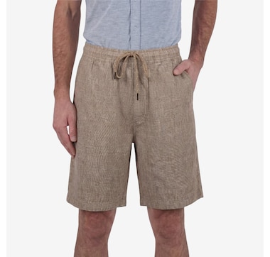Report Solid Linen Blend Woven Mens Shorts