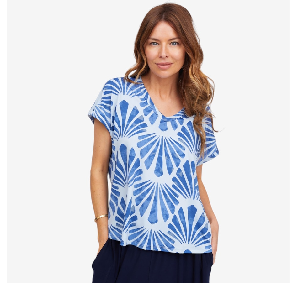Image 122845_BLMU.jpg, Product 122-845 / Price $39.99, Kim & Co. Brazil Knit Short Dolman Sleeve Top from Kim & Co. on TSC.ca's Fashion department