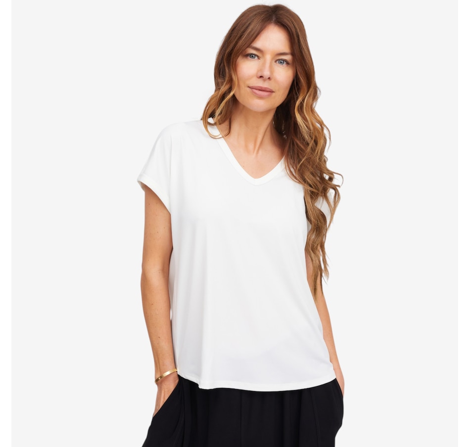 Image 122845_ECR.jpg, Product 122-845 / Price $39.99, Kim & Co. Brazil Knit Short Dolman Sleeve Top from Kim & Co. on TSC.ca's Fashion department