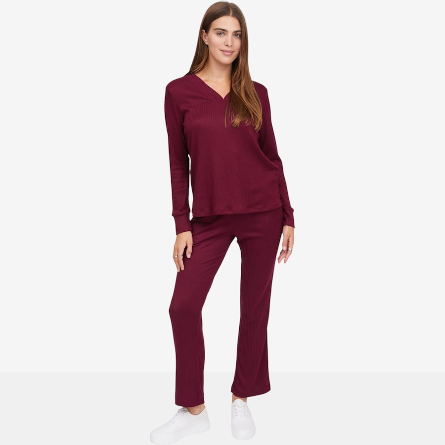 Image 122920_BD.jpg, Product 122-920 / Price $75.00, Cuddl Duds Seriously Soft Rib V Neck Pullover & Lounge Pant - Regular from Cuddl Duds  on TSC.ca's Fashion department