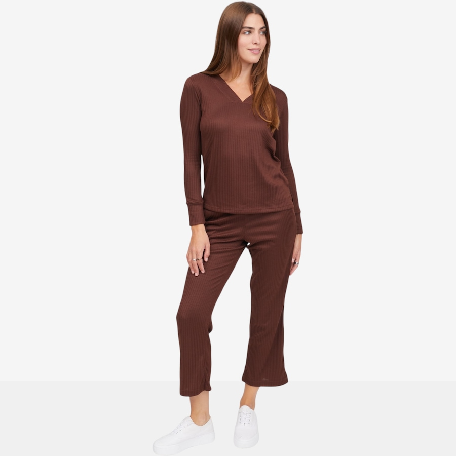Image 122920_DKCO.jpg, Product 122-920 / Price $75.00, Cuddl Duds Seriously Soft Rib V Neck Pullover & Lounge Pant - Regular from Cuddl Duds  on TSC.ca's Fashion department