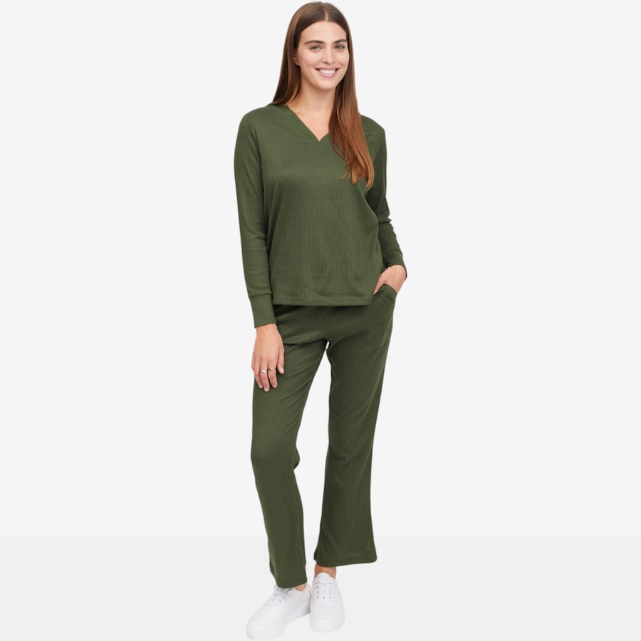 Image 122920_FGR.jpg, Product 122-920 / Price $75.00, Cuddl Duds Seriously Soft Rib V Neck Pullover & Lounge Pant - Regular from Cuddl Duds  on TSC.ca's Fashion department