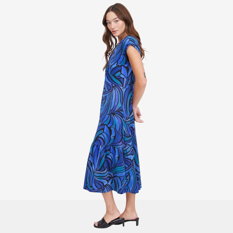 Image 122926_ALTMORE2.jpg, Product 122-926 / Price $89.99, Kim & Co. Printed Brazil Knit Twist Front Midi Dress from Kim & Co. on TSC.ca's Fashion department