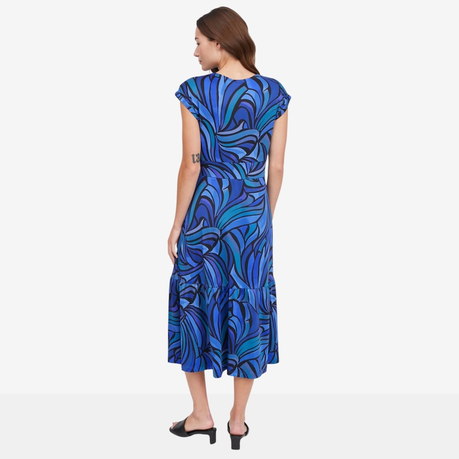Image 122926_ALTMORE4.jpg, Product 122-926 / Price $89.99, Kim & Co. Printed Brazil Knit Twist Front Midi Dress from Kim & Co. on TSC.ca's Fashion department