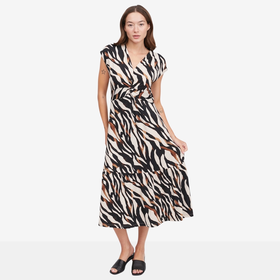 Image 122926_NTM.jpg, Product 122-926 / Price $89.99, Kim & Co. Printed Brazil Knit Twist Front Midi Dress from Kim & Co. on TSC.ca's Fashion department