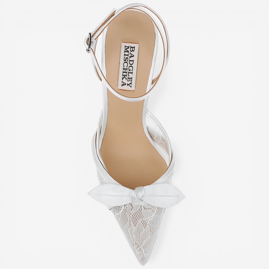 Image 122937_ALTMORE6.jpg, Product 122-937 / Price $325.00, Badgley Mischka Josie Lace Ankle Strap Pump  from Badgley Mischka on TSC.ca's Shoes department