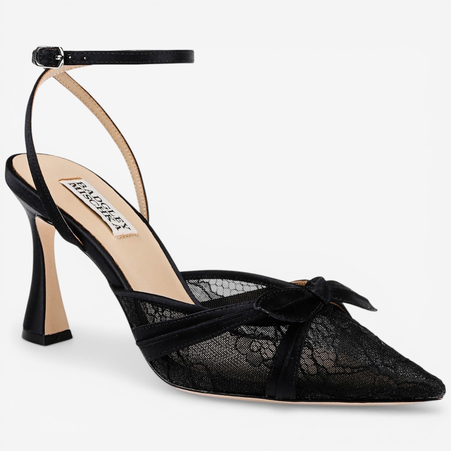 Image 122937_BLK.jpg, Product 122-937 / Price $325.00, Badgley Mischka Josie Lace Ankle Strap Pump  from Badgley Mischka on TSC.ca's Shoes department