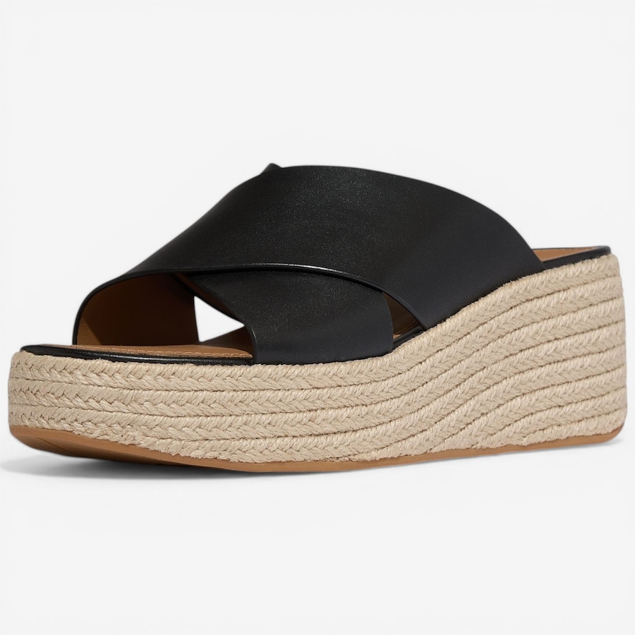 Image 122949_BLK.jpg, Product 122-949 / Price $129.88, FitFlop Espadrille Leather Wedge from FitFlop on TSC.ca's Shoes department