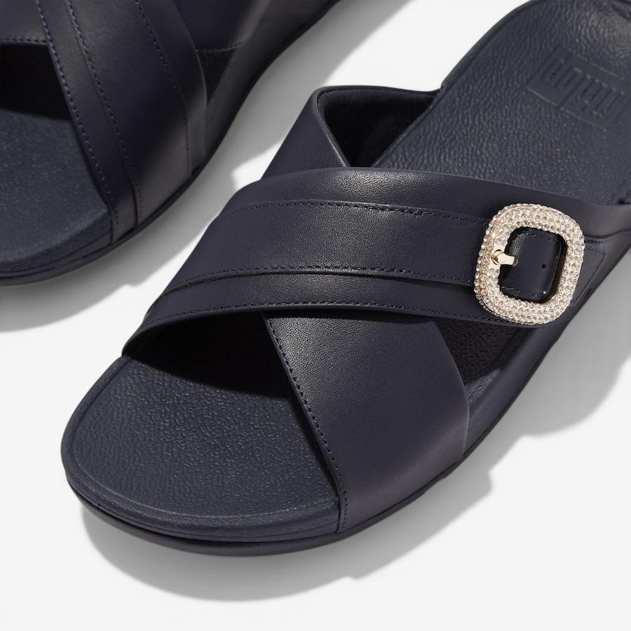 Image 122954_ALTMORE6.jpg, Product 122-954 / Price $170.00, FitFlop Lulu Crystal Buckle Leather Slides from FitFlop on TSC.ca's Shoes department