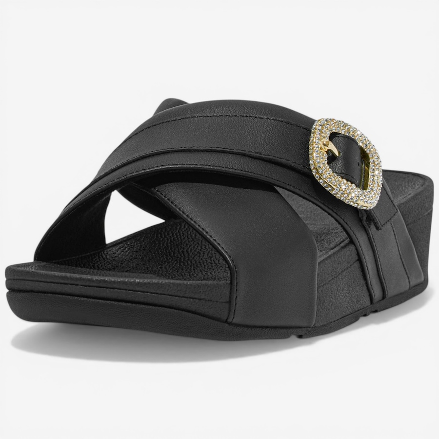 Image 122954_BLK.jpg, Product 122-954 / Price $170.00, FitFlop Lulu Crystal Buckle Leather Slides from FitFlop on TSC.ca's Shoes department