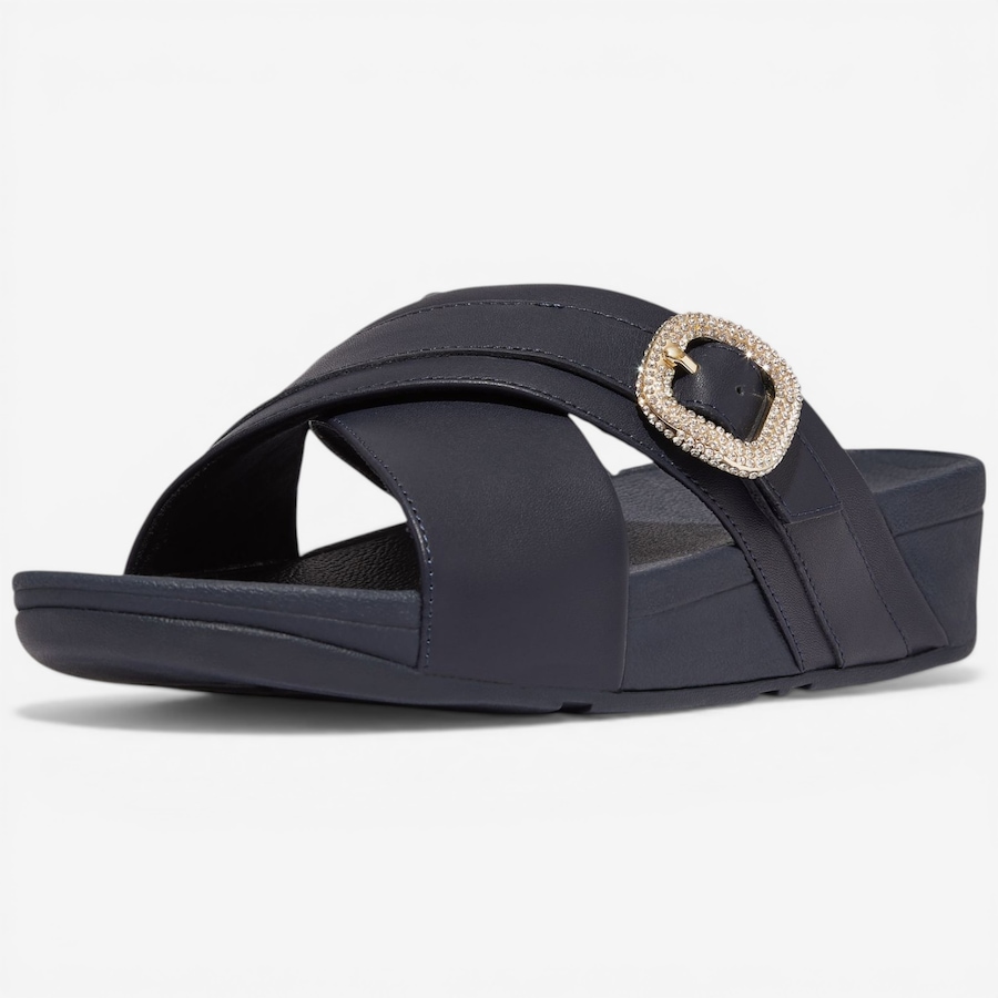 Image 122954_MID.jpg, Product 122-954 / Price $170.00, FitFlop Lulu Crystal Buckle Leather Slides from FitFlop on TSC.ca's Shoes department