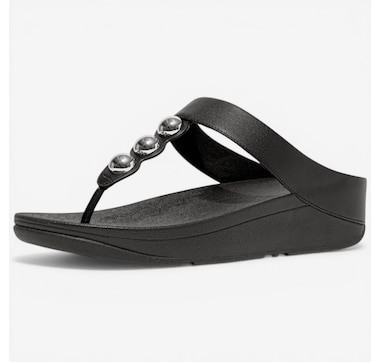 FitFlop Fino Mirror-Dome Leather Toe Post Sandal