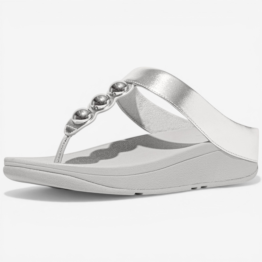 Image 122955_SIL.jpg, Product 122-955 / Price $59.88, FitFlop Fino Mirror-Dome Leather Toe Post Sandal from FitFlop on TSC.ca's Shoes department