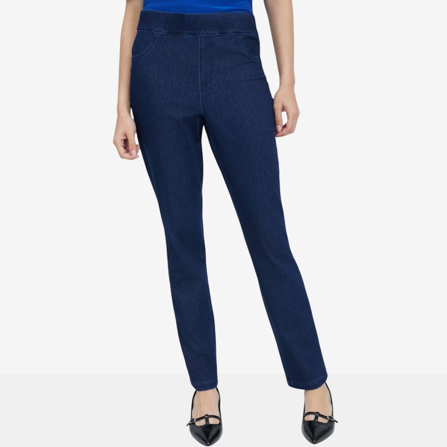 Image 122960_ID.jpg, Product 122-960 / Price $39.99, Nina Leonard Elastic Waist Stretch Knit Denim Pant from Nina Leonard on TSC.ca's Fashion department