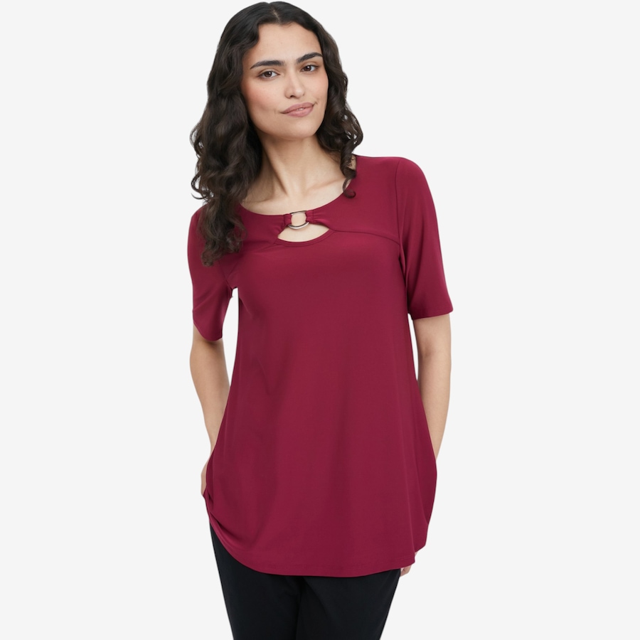 Image 122962_BETRD.jpg, Product 122-962 / Price $34.99, Nina Leonard Peek-A-Boo Neckline Top from Nina Leonard on TSC.ca's Fashion department