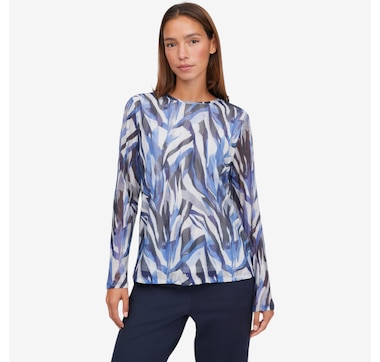 Wynne Layers Printed Textured Mesh Top