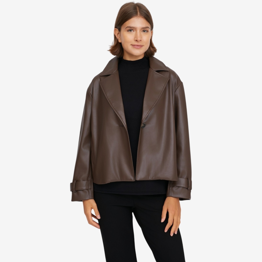 Image 122989_BITCO.jpg, Product 122-989 / Price $199.90, Wynne Layers Faux Leather Trench Jacket from Wynnelayers on TSC.ca's Fashion department