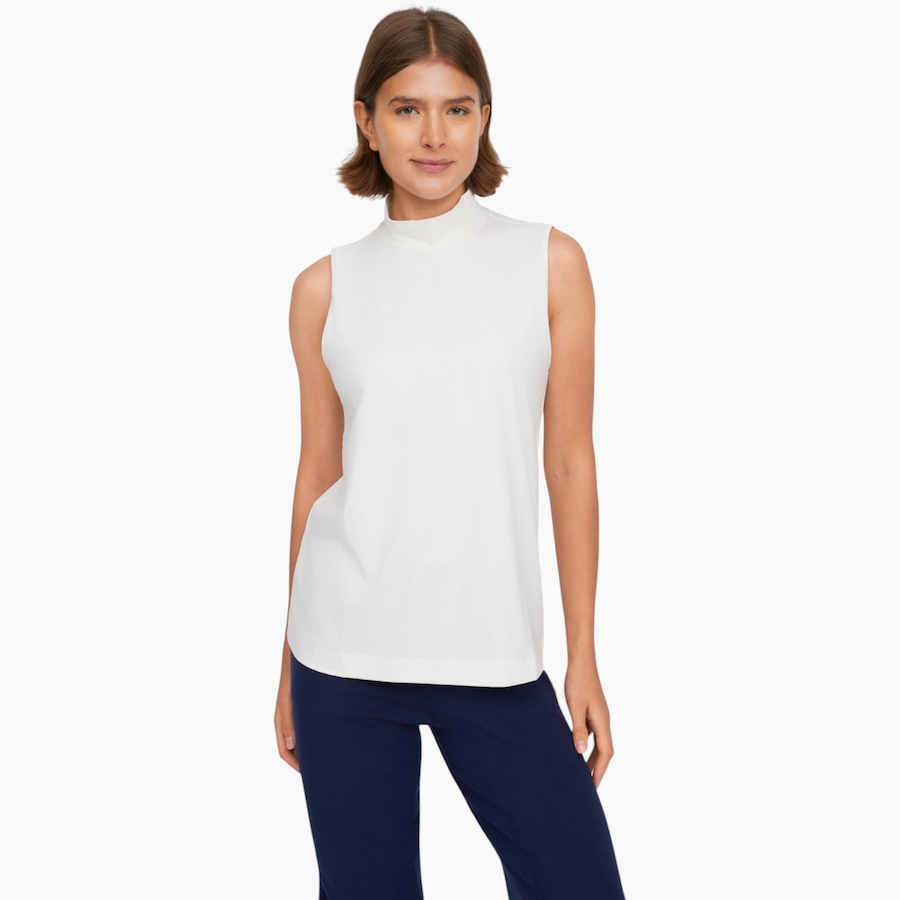 Image 123018_CRM.jpg, Product 123-018 / Price $64.90, Wynne Style Cotton Rayon Spandex Sleeveles Mockneck Top from Wynnelayers on TSC.ca's Fashion department