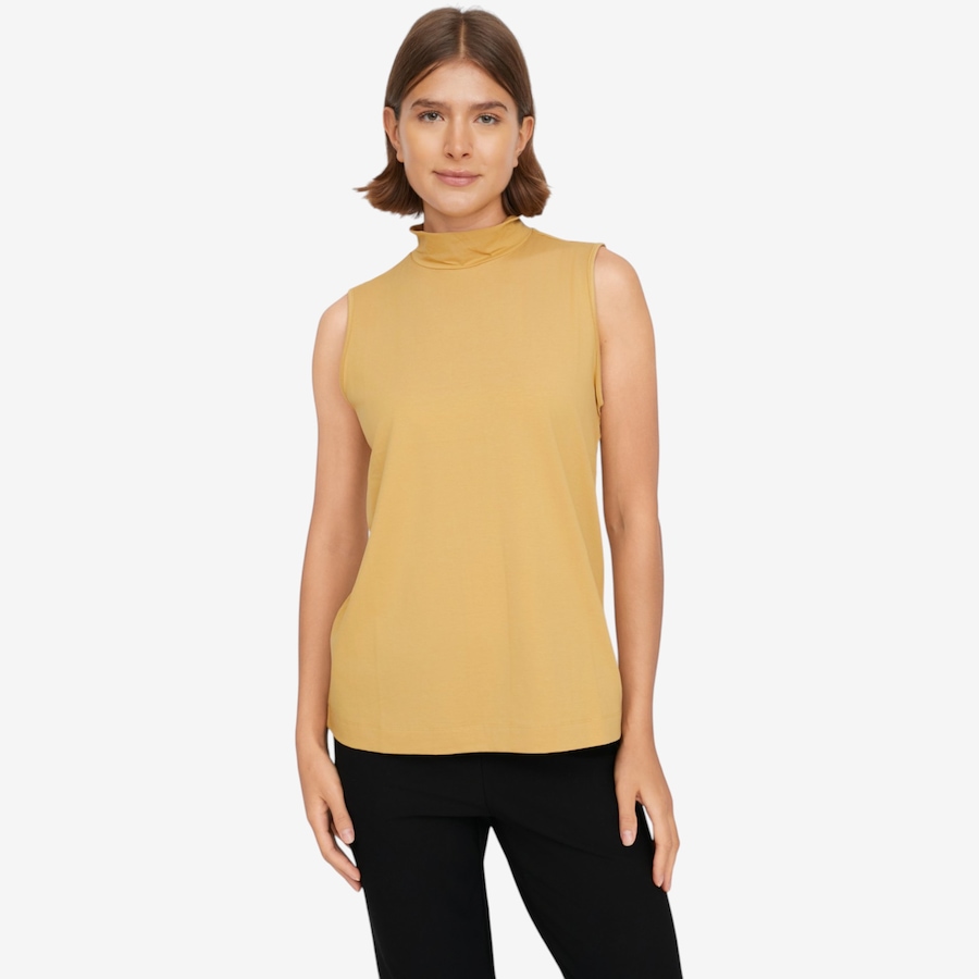 Image 123018_PRASD.jpg, Product 123-018 / Price $64.90, Wynne Style Cotton Rayon Spandex Sleeveles Mockneck Top from Wynnelayers on TSC.ca's Fashion department