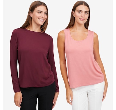 Wynne Layers Viscose/Span Tank and Tee Set 2-Pack