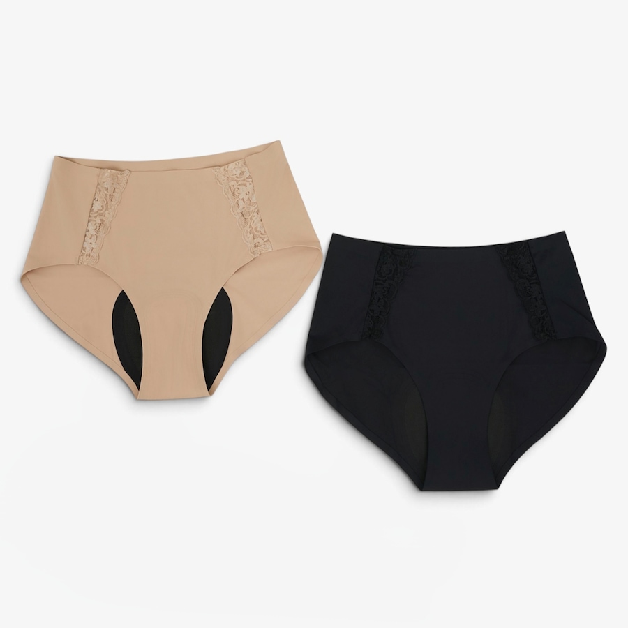 Image 123130_BKBG.jpg, Product 123-130 / Price $44.99, Rhonda Shear 2-Pack Shear Protection Bonded Lace Panty from Rhonda Shear Shapewear on TSC.ca's Fashion department