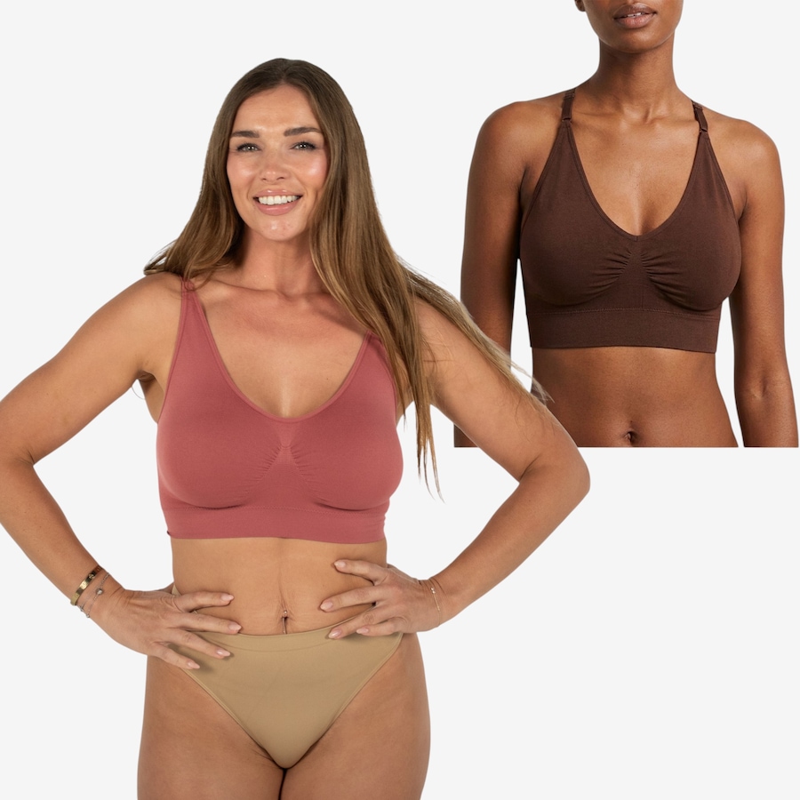 Image 123136_ESPTA.jpg, Product 123-136 / Price $54.99, Rhonda Shear Two-Pack Adjustable Strap Ahh Bra with Removable Pads from Rhonda Shear Shapewear on TSC.ca's Fashion department