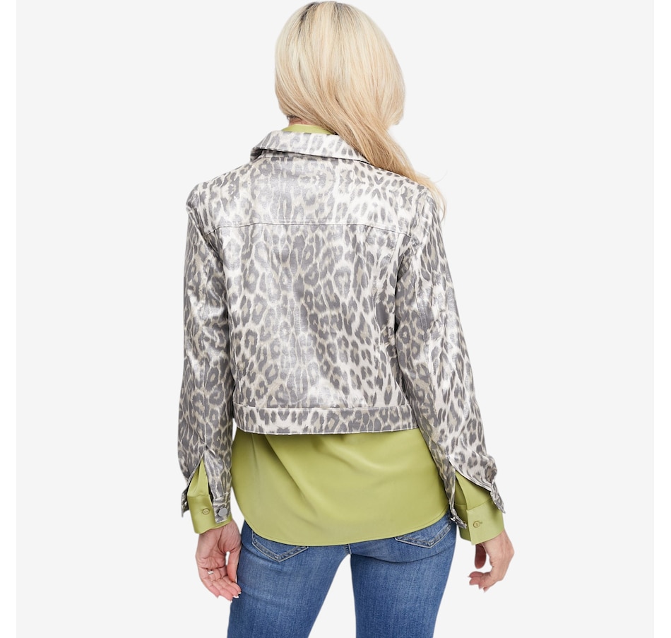 Image 123163_ALTMORE3.jpg, Product 123-163 / Price $275.00, Brian Bailey Printed Metallic Faux Leather Jean Jacket from Brian Bailey on TSC.ca's Fashion department