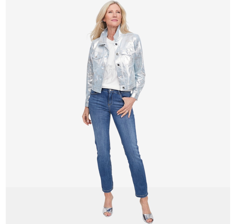 Image 123163_ALTMORE4.jpg, Product 123-163 / Price $275.00, Brian Bailey Printed Metallic Faux Leather Jean Jacket from Brian Bailey on TSC.ca's Fashion department