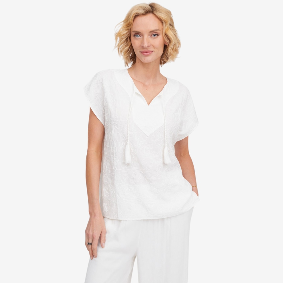 Image 123164_WHT.jpg, Product 123-164 / Price $109.99, Guillaume Tassel-Detail Embroidered Top from Guillaume on TSC.ca's Fashion department