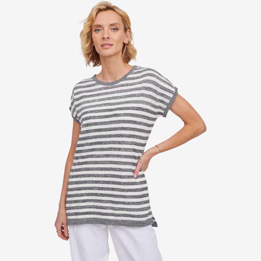 Image 123167_BKW.jpg, Product 123-167 / Price $89.99, Guillaume Heathered Stripe Knit Tunic from Guillaume on TSC.ca's Fashion department