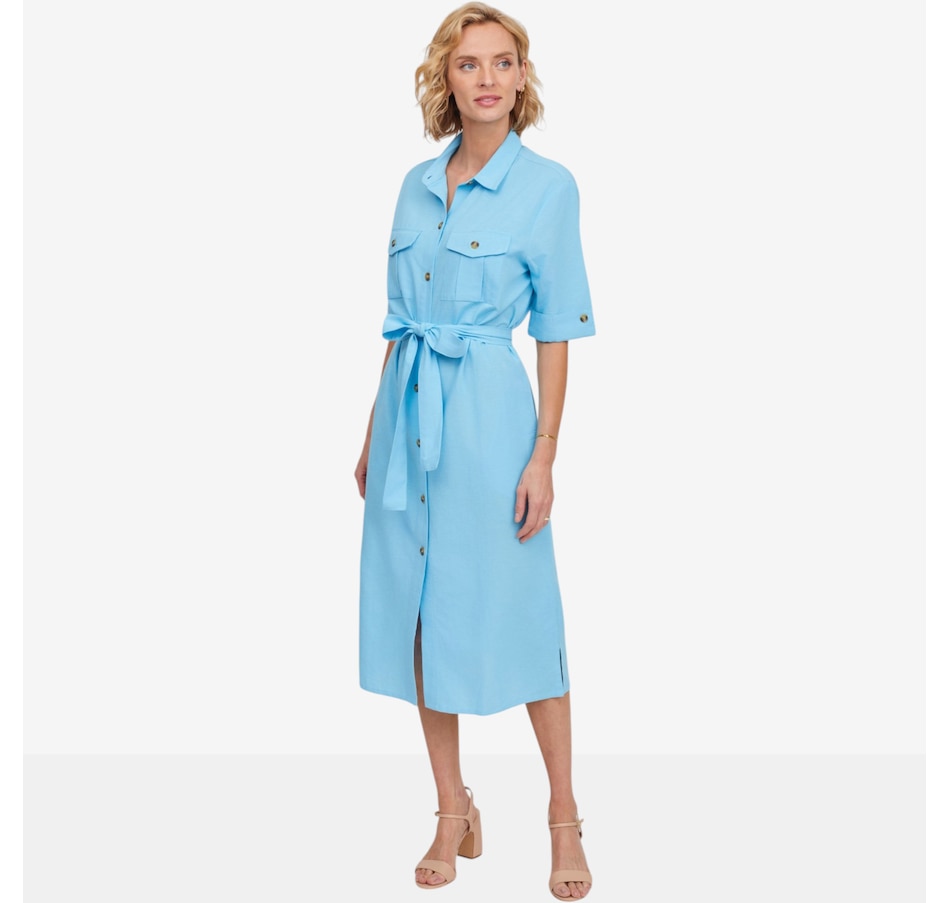 Image 123170_PLE.jpg, Product 123-170 / Price $109.99, Guillaume Cotton Linen Safari Dress from Guillaume on TSC.ca's Fashion department