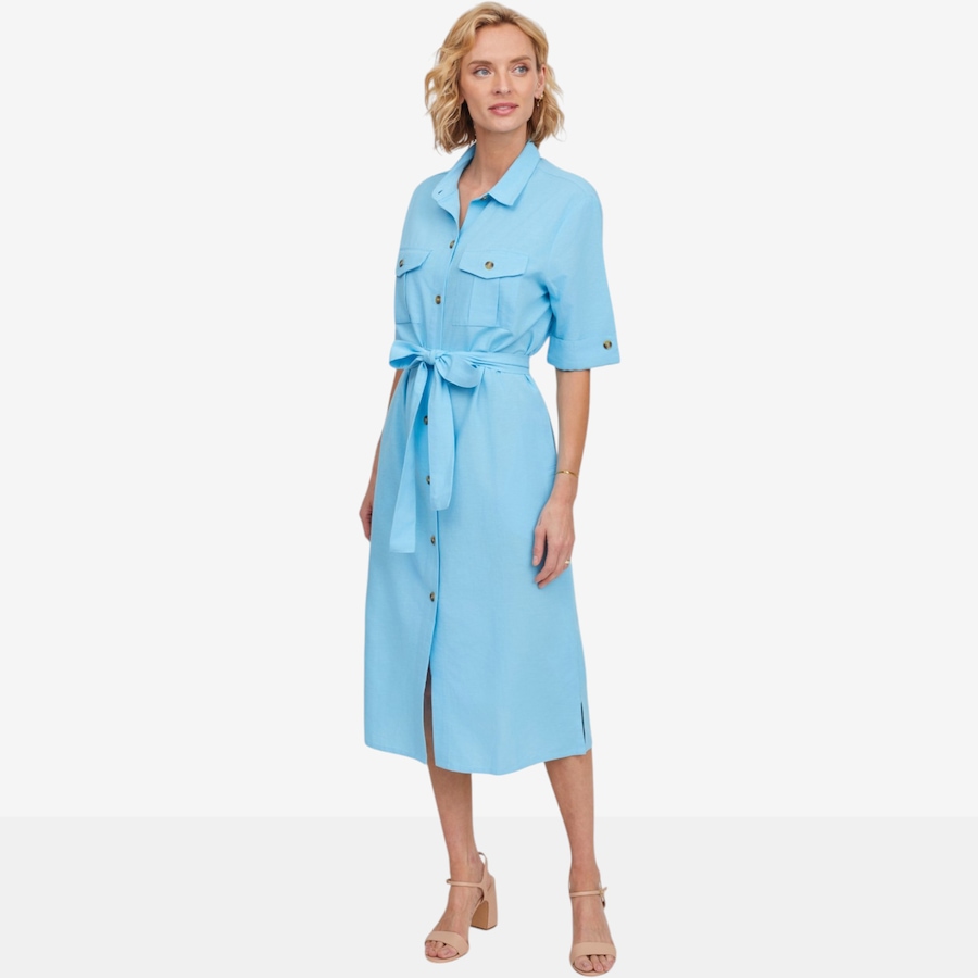 Image 123170_PLE.jpg, Product 123-170 / Price $129.99, Guillaume Cotton Linen Safari Dress from Guillaume on TSC.ca's Fashion department