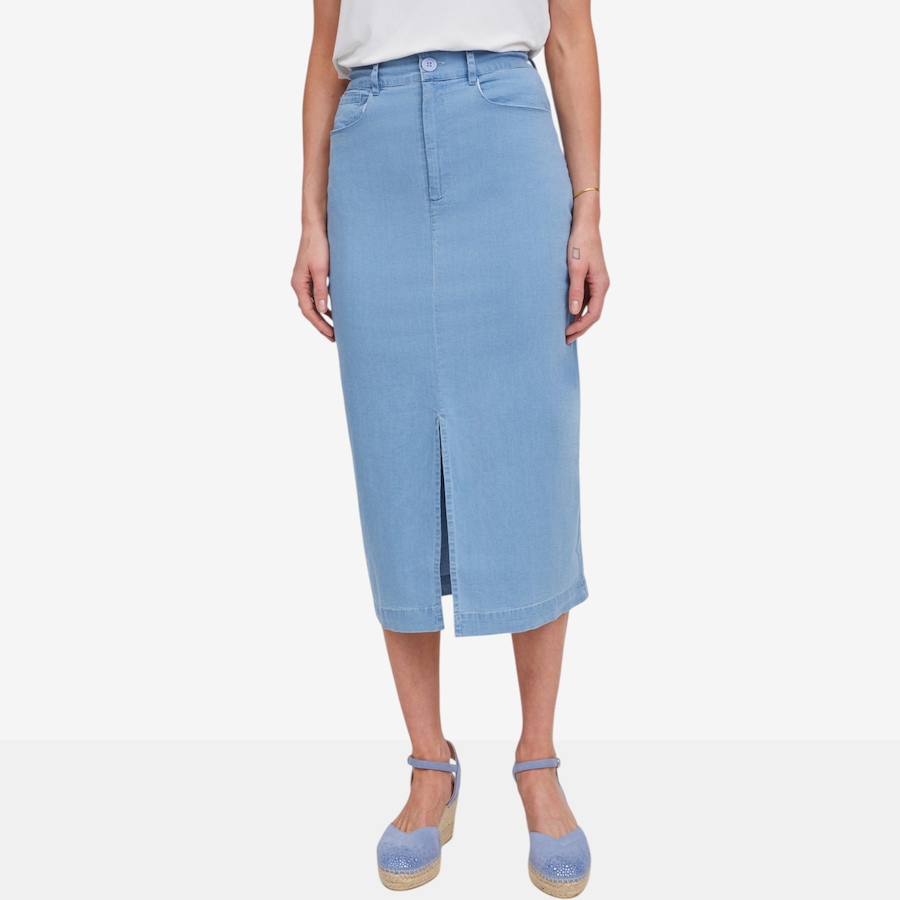 Image 123172_LTB.jpg, Product 123-172 / Price $119.99, Guillaume Slit Front Washed Cotton Skirt from Guillaume on TSC.ca's Fashion department