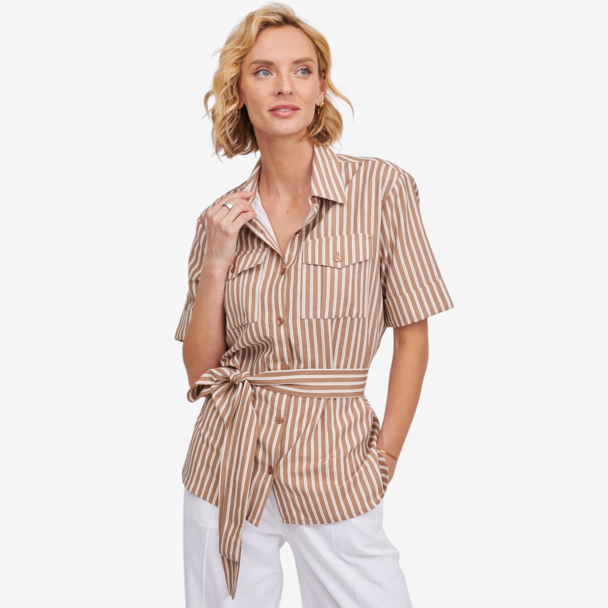 Guillaume Striped Belted Safari Jacket - TSC.ca