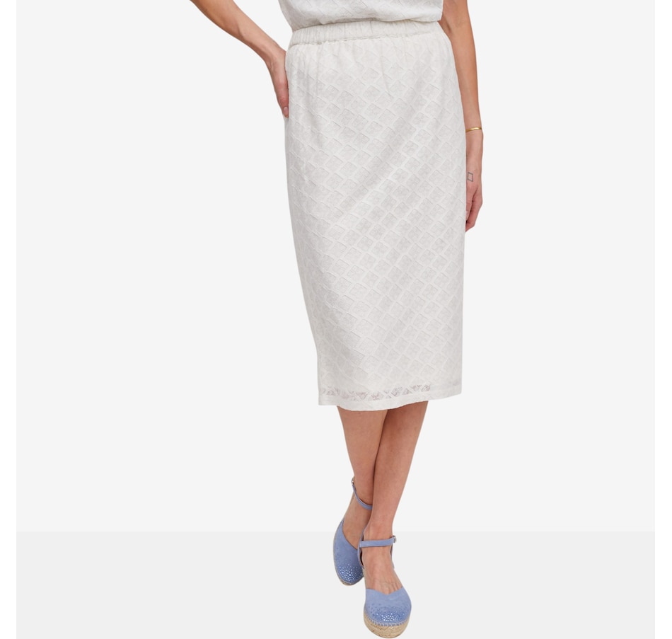 Image 123175_WHT.jpg, Product 123-175 / Price $99.99, Guillaume Textured Lace Skirt from Guillaume on TSC.ca's Fashion department