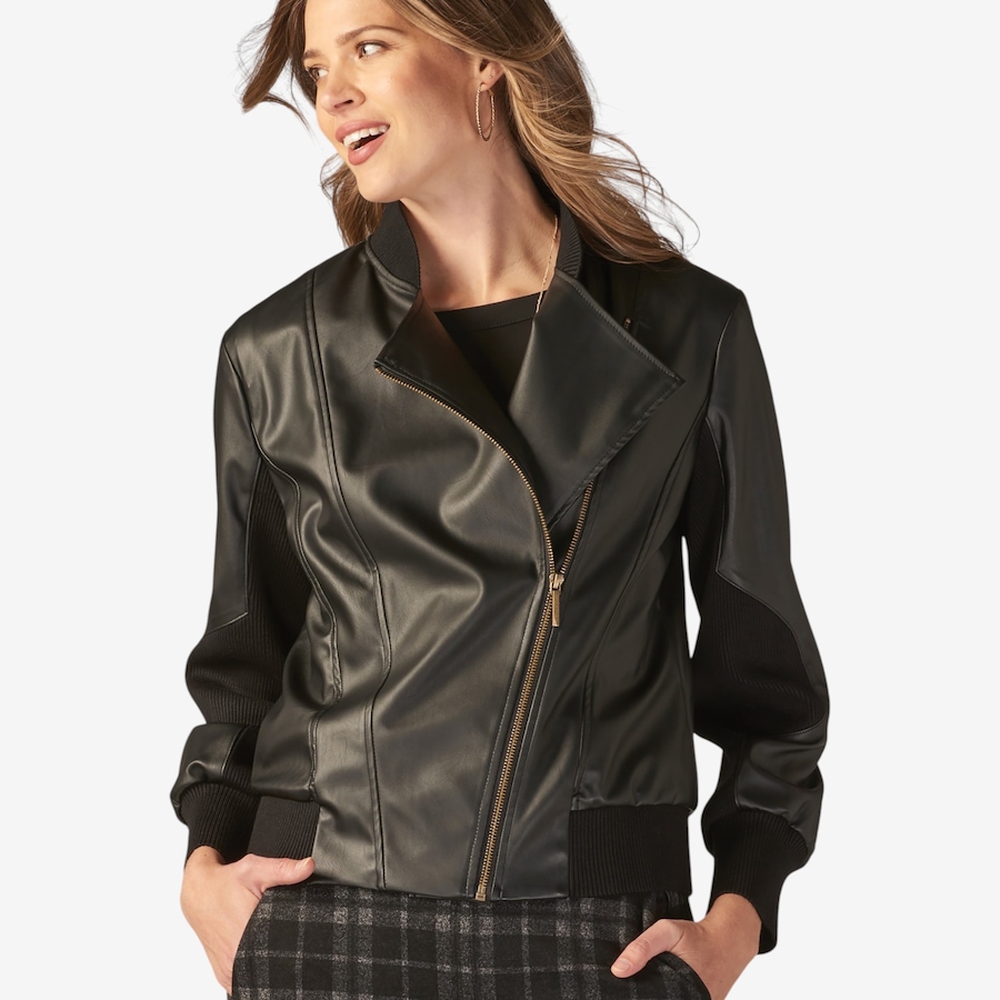 Image 123518_BLK.jpg, Product 123-518 / Price $104.99, Charlie Paige Collared Jacket with Zipper from Charlie Paige on TSC.ca's Fashion department