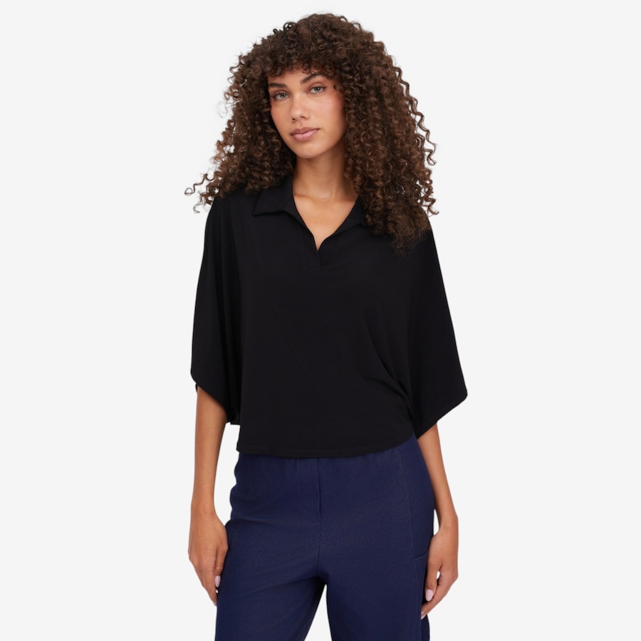 Image 123590_BLK.jpg, Product 123-590 / Price $69.99, Kim & Co. Brazil Knit Johnny Collar Poncho Top from Kim & Co. on TSC.ca's Fashion department