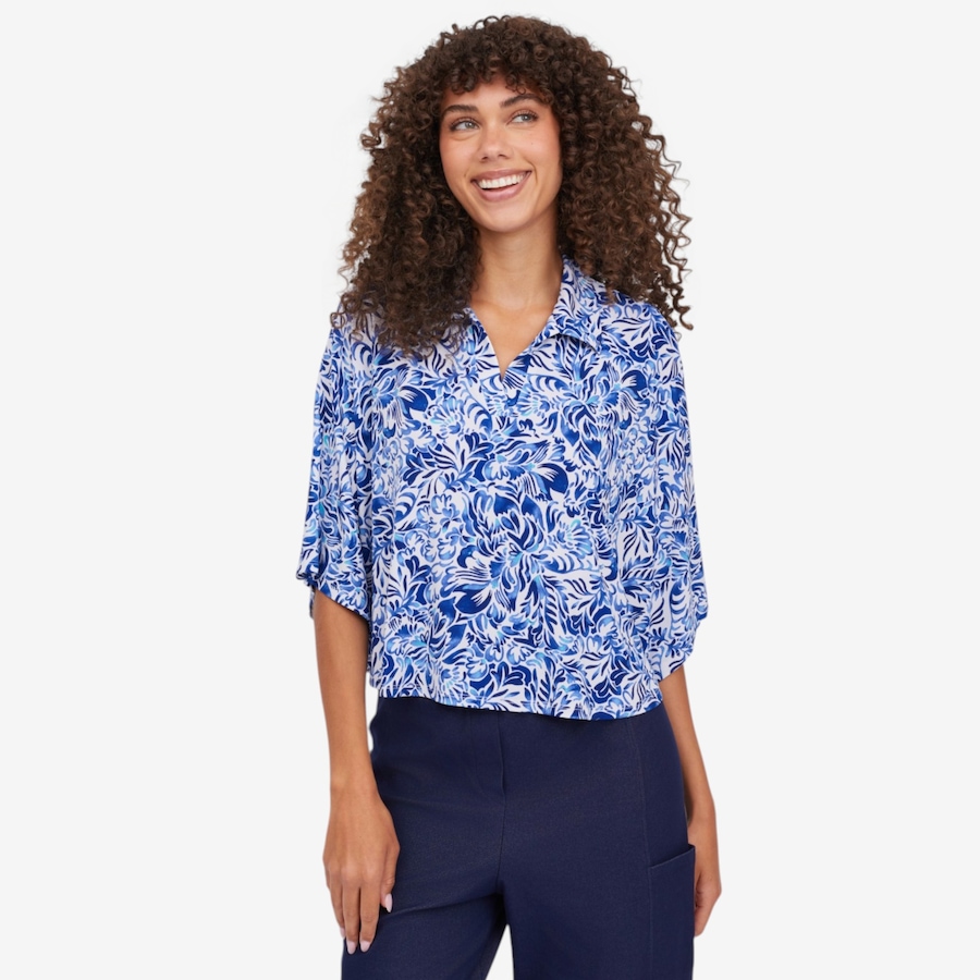 Image 123590_BLMU.jpg, Product 123-590 / Price $69.99, Kim & Co. Brazil Knit Johnny Collar Poncho Top from Kim & Co. on TSC.ca's Fashion department
