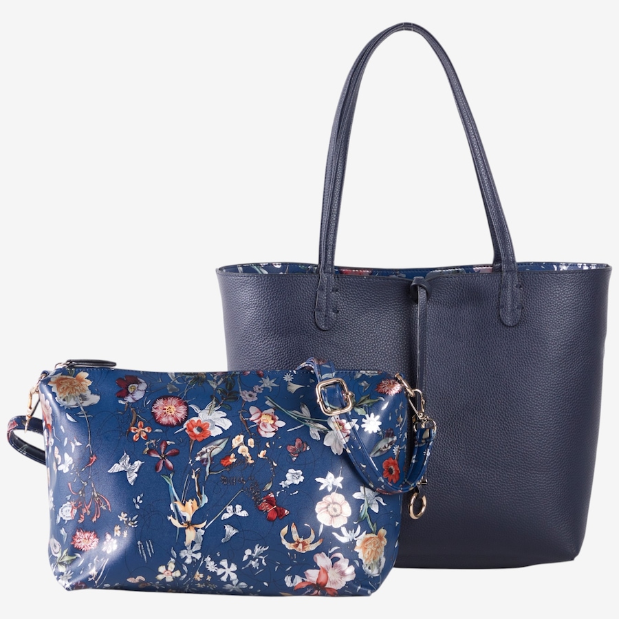 Image 123615_ALTMORE2.jpg, Product 123-615 / Price $64.99, Red Coral Reversible Foil Floral Tote Two-Piece Set from Red Coral Fashions on TSC.ca's Fashion department