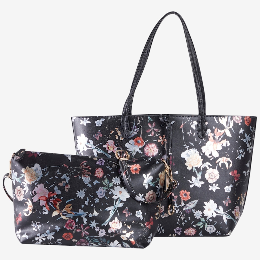 Image 123615_BLK.jpg, Product 123-615 / Price $64.99, Red Coral Reversible Foil Floral Tote Two-Piece Set from Red Coral Fashions on TSC.ca's Fashion department